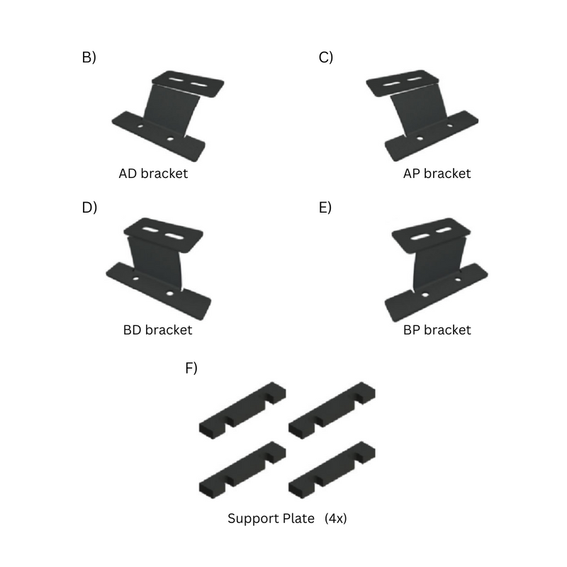 Replacement brackets for 5th Gen 4Runner Roof Rack - Standard Basket Rack (2010-2024)