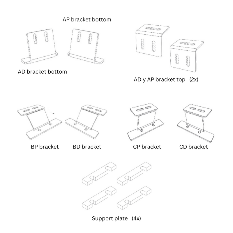 Replacement brackets for 5th Gen 4Runner Roof Rack - Utility (flat) (2010-2024)