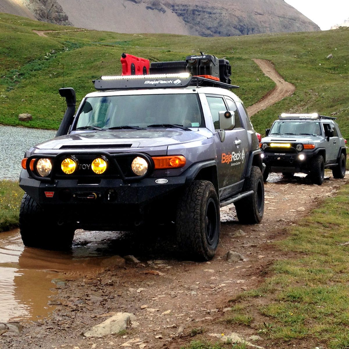 FJ Cruiser Roof Rack w/ SPY Light System - Utility (flat) | BajaRack ...